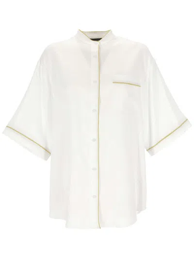 Fabiana Filippi Linen Shirt In Optical White
