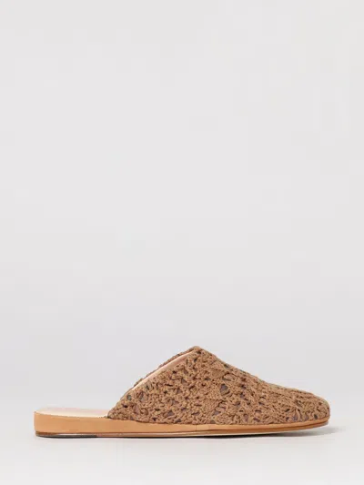 Fabiana Filippi Crochet-knit Mules In Brown
