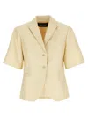 Fabiana Filippi Short Sleeve Blazer With Back Vent In White