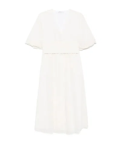 Fabiana Filippi Short Sleeve Dress In White