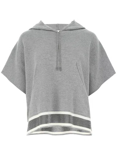 Fabiana Filippi Short-sleeve Hoodie In Grey