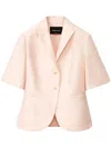 Fabiana Filippi Cotton And Silk Short-sleeved Mikado Jacket In Rosa