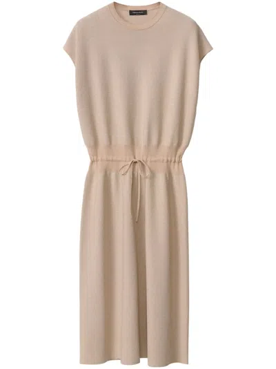 Fabiana Filippi Short-sleeve Midi Dress In Neutrals