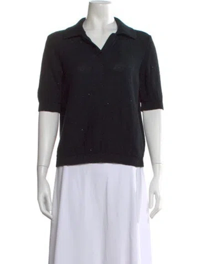 Pre-owned Fabiana Filippi Short Sleeve Polo In Black