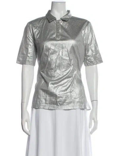 Pre-owned Fabiana Filippi Short Sleeve Polo In Silver