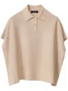 Fabiana Filippi Short Sleeve Polo Top In Neutrals