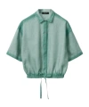 Fabiana Filippi Linen Canvas Shirt With Gradient In Green