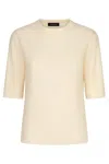 Fabiana Filippi Elbow-sleeve Sequin Knit Sweater In Neutral