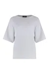 Fabiana Filippi Short Sleeve Sweater In Bianco Ottico