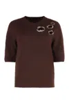 Fabiana Filippi Stone-embellished Cut-out Sweater In Brown