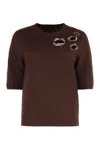 Fabiana Filippi Stone-embellished Cut-out Sweater In Brown