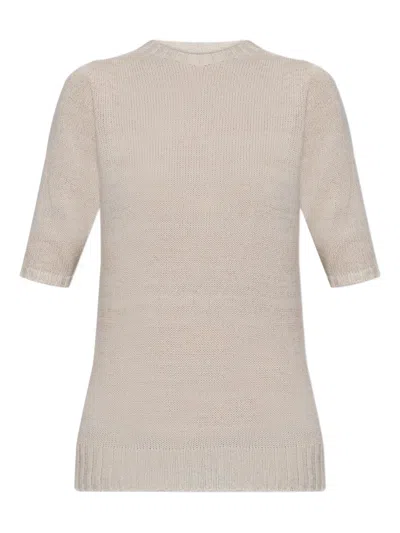 Fabiana Filippi Short-sleeve Sweater In Brown