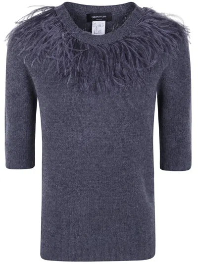 Fabiana Filippi Short Sleeve Sweater In Blue