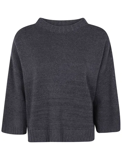 Fabiana Filippi Short Sleeve Sweater In Gray