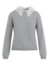 Fabiana Filippi Virgin Wool Lace Collar Pullover