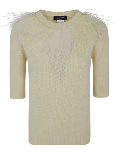 Fabiana Filippi Short Sleeve Sweater In Neutral