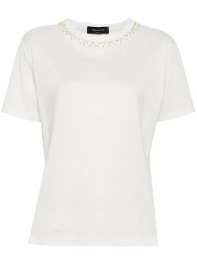 Fabiana Filippi Short Sleeve T-shirt With Delicate Embellishments In White