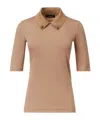 Fabiana Filippi Short Sleeve T-shirt With Knit Collar And Pins In Brown