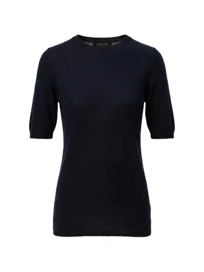 Fabiana Filippi Short-sleeve Fine-knit Sweater In Black