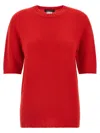 Fabiana Filippi Short-sleeved Cashmere Sweater With Ribbed Trims In Green