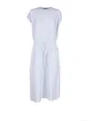 Fabiana Filippi Short-sleeved Dress With Drawstring Waist In Blue