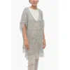 Fabiana Filippi Short-sleeved Flax Blend Crochet Sweater With Fringes