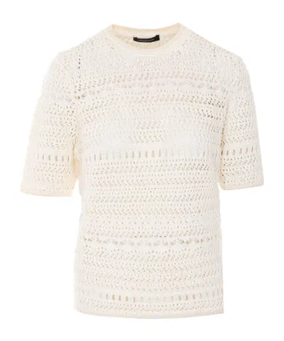 Fabiana Filippi Short-sleeved Knitted Shirt In White