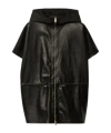 Fabiana Filippi Short-sleeved Leather Jacket In Black