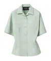 Fabiana Filippi Short-sleeved Leather Jacket In Green
