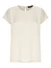 Fabiana Filippi Viscose Top With Round Neck And Button In White