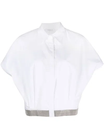 Fabiana Filippi Short-sleeved Poplin Shirt In White