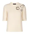 Fabiana Filippi Embellished Short-sleeved Sweater In White