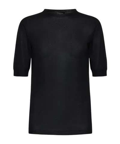 Fabiana Filippi Short-sleeved Sweater In Black