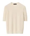 Fabiana Filippi Cotton And Linen Sweater With Sequins In Nude
