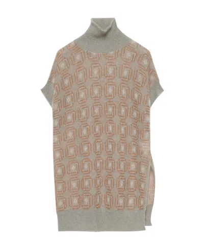 Fabiana Filippi Short-sleeved Sweater In Nude