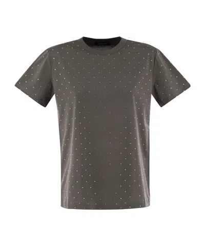 FABIANA FILIPPI FABIANA FILIPPI STUD EMBELLISHED CREWNECK T-SHIRT