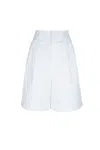 Fabiana Filippi High Waist Pleated Shorts With Back Pockets In White