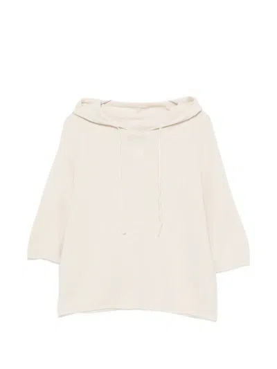 Fabiana Filippi Wool Blend Hooded Sweater Relaxed Fit In Transparent