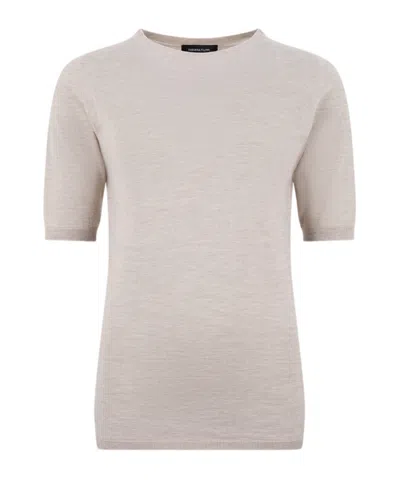 Fabiana Filippi Short-sleeved Knit Sweater In White