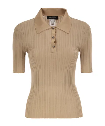 Fabiana Filippi Short-sleeved Polo Shirt In Brown