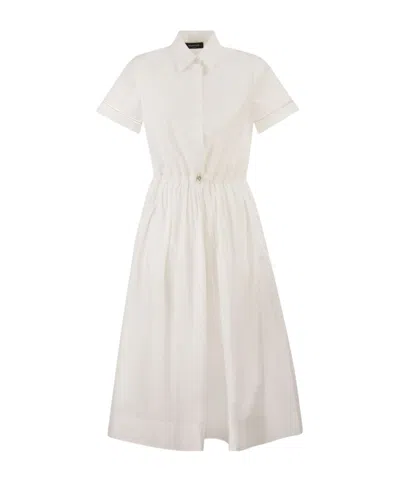 Fabiana Filippi Short-sleeved Polo-collar Dress In White