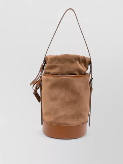 Fabiana Filippi Shoulder Bag Bucket Shape Suede Finish In Brown