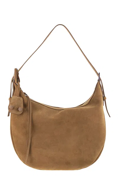 Fabiana Filippi Maxi Suede Hobo Bag With Diamond Detail In Pattern