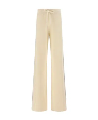 Fabiana Filippi Side Lace Knitted Casual Pants In Nude
