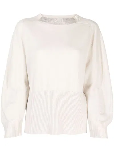 Fabiana Filippi Side-slits Cashmere Jumper In Neutrals