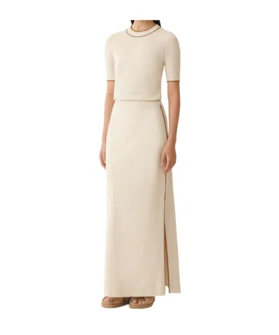 Fabiana Filippi Side-slit Midi Skirt In Brown
