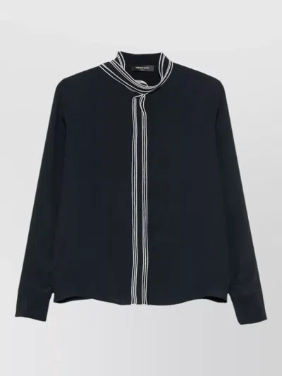 Fabiana Filippi Silk Blend Shirt Relaxed Fit Long Sleeves In Blue