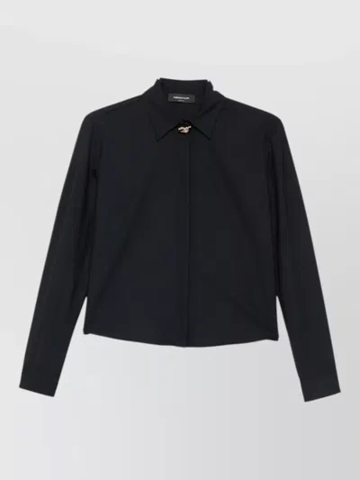 Fabiana Filippi Silk Blend Tailored Shirt And Trousers In Black