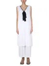 Fabiana Filippi Bow-detail V-neck Long Top