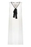Fabiana Filippi Bow-detail V-neck Long Top In White